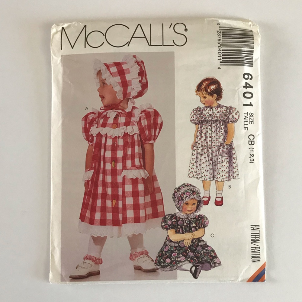🧵3for12🧵 VTG McCall’s Pattern 6401 Child’s Dress Bonnet